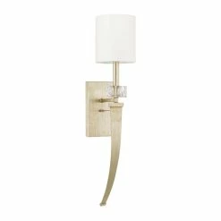 Cheap 😍 Capital Lighting Karina 60W 1-Light Candelabra E-12 Incandescent Wall Sconce in Winter Gold 🧨