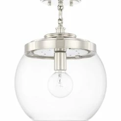 Wholesale 😉 Capital Lighting Mid-Century 100W 1-Light Pendant in Polished Nickel 😀