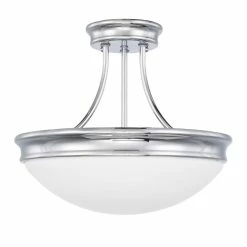 Buy ⌛ Capital Lighting Capital Ceiling 60W 3-Light Medium E-26 Incandescent Semi-Flush Mount Ceiling Fixture in Polished Chrome 💯