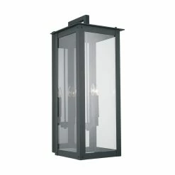 Outlet ⭐ Capital Lighting Hunt 60W 4-Light Candelabra E-12 Incandescent Outdoor Wall Sconce in Black 🔥