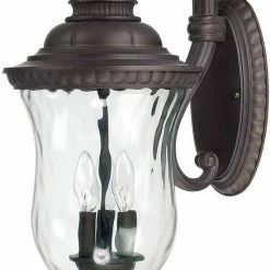 Outlet 🔥 Capital Lighting Ashford 60W 3-Light Candelabra E-12 Incandescent Outdoor Wall Lantern in Old Bronze 🔔