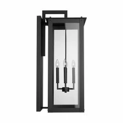 Outlet ⭐ Capital Lighting Hunt 60W 4-Light Candelabra E-12 Incandescent Outdoor Wall Sconce in Black 🔥 -Capital Lighting Sales Query 92