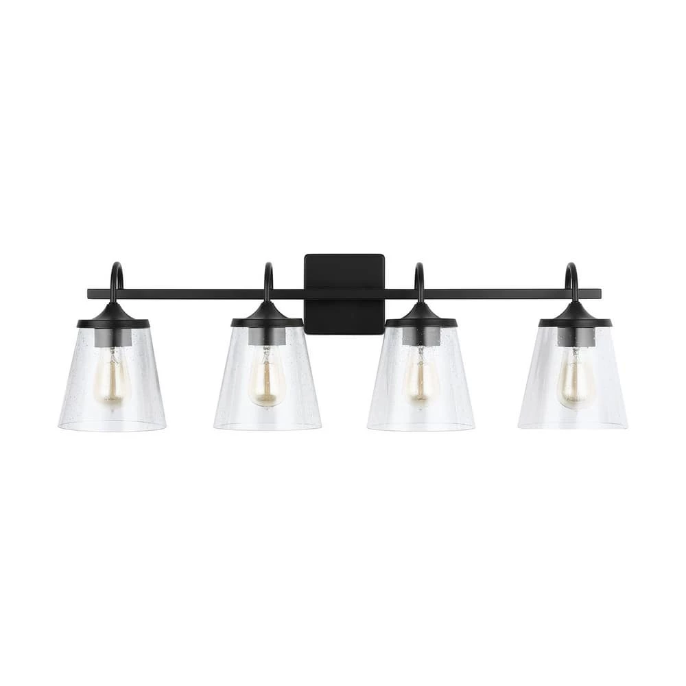 Budget ⌛ Capital Lighting Jayne 100W 4-Light Medium Vanity Fixture in Matte Black 💯 2 Budget ⌛ Capital Lighting Jayne 100W 4-Light Medium Vanity Fixture in Matte Black 💯 - Image 2