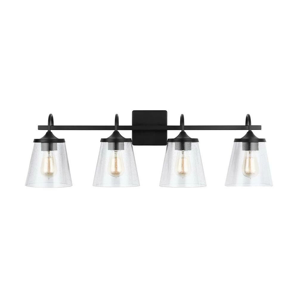 Budget ⌛ Capital Lighting Jayne 100W 4-Light Medium Vanity Fixture in Matte Black 💯 4 Budget ⌛ Capital Lighting Jayne 100W 4-Light Medium Vanity Fixture in Matte Black 💯 - Image 4