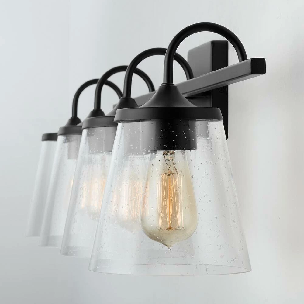 Budget ⌛ Capital Lighting Jayne 100W 4-Light Medium Vanity Fixture in Matte Black 💯 6 Budget ⌛ Capital Lighting Jayne 100W 4-Light Medium Vanity Fixture in Matte Black 💯 - Image 6