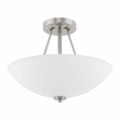Outlet 😍 Capital Lighting 2-Light Medium E-26 Base Semi-Flushmount Fixture in Brushed Nickel 💯