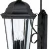 Outlet ⌛ Capital Lighting Carriage House 36 in. 60W 3-Light Outdoor Wall Sconce in Black ✨