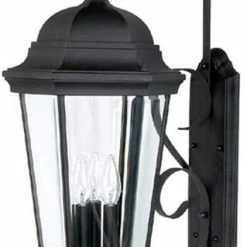 Outlet ⌛ Capital Lighting Carriage House 36 in. 60W 3-Light Outdoor Wall Sconce in Black ✨