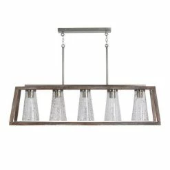 Outlet 🎁 Capital Lighting Connor 60W 5-Light Medium E-26 Pendant in Black Wash with Matte Nickel 🤩