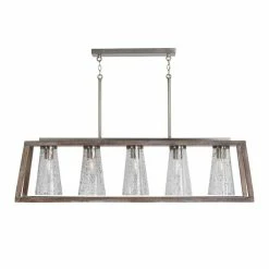 Outlet 🎁 Capital Lighting Connor 60W 5-Light Medium E-26 Pendant in Black Wash with Matte Nickel 🤩 -Capital Lighting Sales Query 949