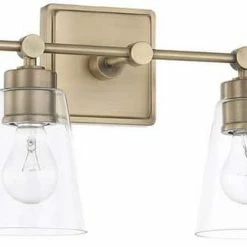 Flash Sale 👍 Capital Lighting Vanity 100W 4-Light Medium E-26 Incandescent Vanity Fixture in Aged Brass ⭐