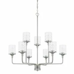Promo ⌛ Capital Lighting Colton 100W 9-Light Medium E-26 Incandescent Chandelier in Brushed Nickel 🤩