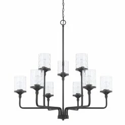 Cheap 🌟 Capital Lighting Colton 100W 9-Light Medium E-26 Incandescent Chandelier in Matte Black 👍