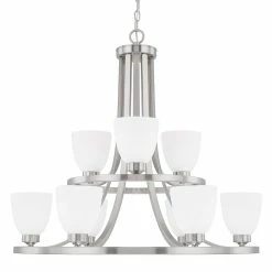 Cheap 👏 Capital Lighting Jameson 60W 9-Light Chandelier in Brushed Nickel ✨