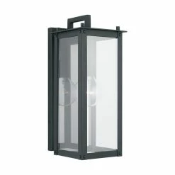 Promo 😀 Capital Lighting Hunt 100W 1-Light Medium E-26 Incandescent Outdoor Wall Sconce in Black ✨